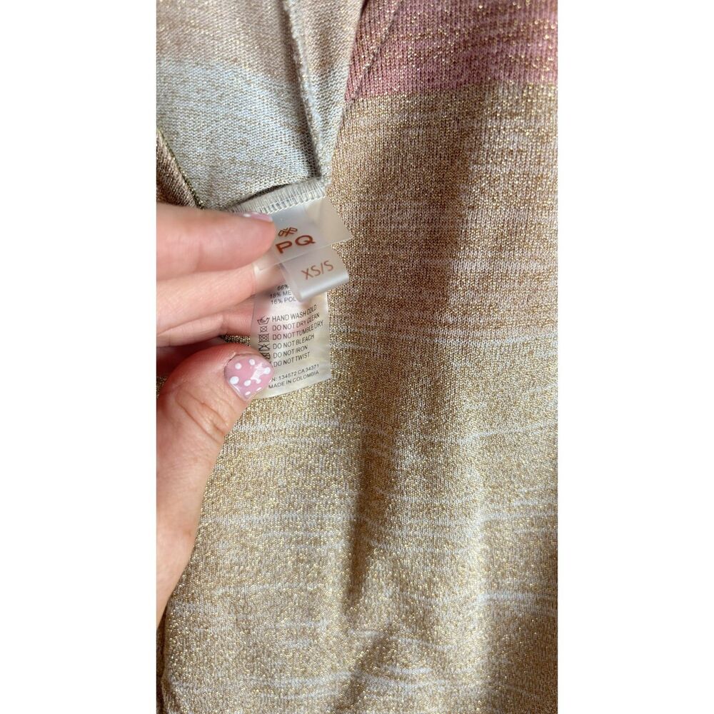 PQ Swim Gold Lurex Tonal Stripe Maxi Dress Cover Up XS/S - Picture 4 of 4